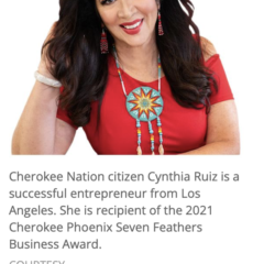 Happy to announce that I am the recipient of the Cherokee Phoenix Seven Feathers Business Award